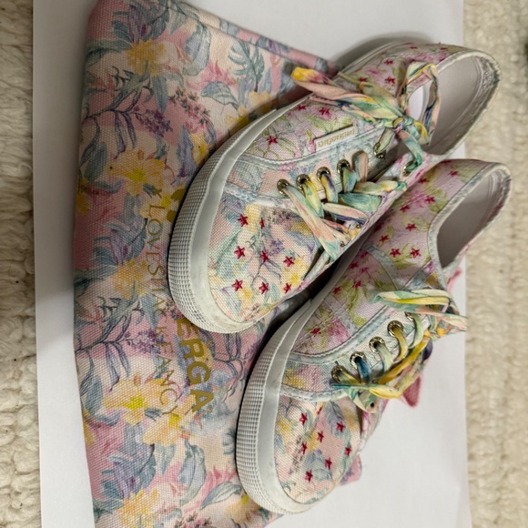 Superga x LoveShackFancy Tropical Pink Pattern With Pink Embroidered Stars - Picture 3 of 3